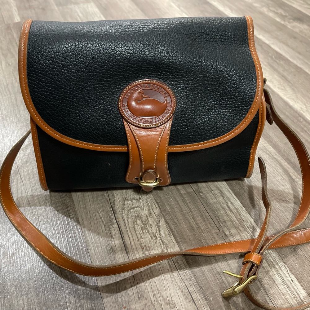 Dooney & Bourke all weather leather black preppy crossbody satchel Lagenlook Y2K - Picture 13 of 14